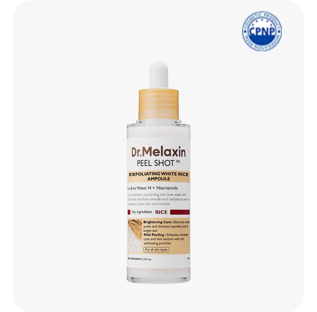 Dr.Melaxin – Peel Shot Exfoliant Ampoule de Riz Blanc, 80 ml